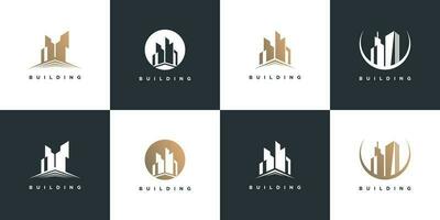 bâtiment logo conception collection avec moderne concept vecteur