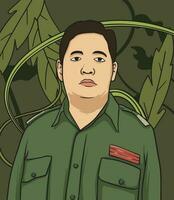 Raden suprapto héros portrait illustration. content indonésien nationale héros journée vecteur
