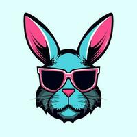 une cool et élégant lapin portant des lunettes de soleil vecteur agrafe art illustration, exsudant une sens de confiance et tendance, parfait pour mode vers l'avant dessins et hanche l'image de marque