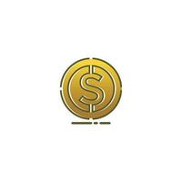 pièce de monnaie icône logo conception élément vecteur