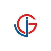 une Créatif jg gj logo conception modèle vecteur