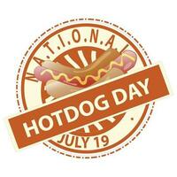 nationale Hot-dog journée signe vecteur