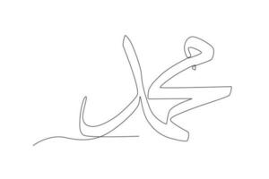 calligraphie de Mohammed prophète vecteur