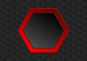 rouge noir hexagone Cadre technologie géométrique conception vecteur