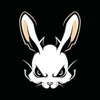 lapin tête mascotte logo pour esport. lapin T-shirt conception. lapin logo. lapin autocollant vecteur