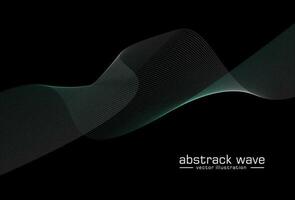lignes abstraites de vagues colorées sur fond noir pour les éléments de présentation d'entreprise de concept, brochure, dépliant, science, technologie. illustration vectorielle vecteur