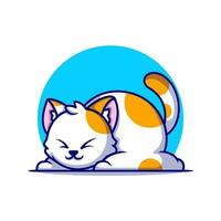 mignonne graisse chat en train de dormir dessin animé vecteur icône illustration. animal la nature icône concept isolé prime vecteur. plat dessin animé style