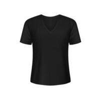 noir homme T-shirt maquette de face voir, 3d vecteur