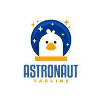 canard portant un astronaute casque. bien pour affaires en relation à canard, astronaute ou espace. vecteur