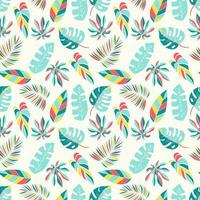 sans couture tropical modèle avec coloré tropical feuilles vecteur