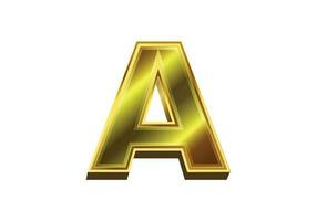 3d d'or lettre. luxe or alphabet sur blanc Contexte vecteur