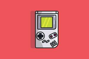 mignonne dessin animé Jeu console dispositif vecteur illustration. jeu mascotte et La technologie jeu objets icône concept. Jeu manette ou Jeu console vecteur conception. jeu mascotte logo.