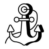 une plat conception icône de nautique crochet vecteur
