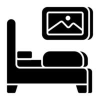 icône de téléchargement premium du lit vecteur