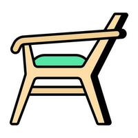 prime Télécharger icône de en bois chaise vecteur