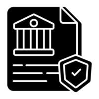 modifiable conception icône de banque Assurance politique vecteur