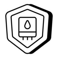 geyser Sécurité icône, linéaire conception vecteur