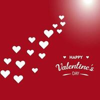 content la Saint-Valentin journée carte avec or cœur et rose arrière-plan, salutation carte modèle, invitation carte. vecteur