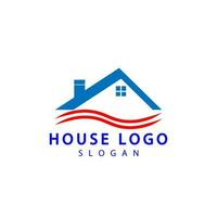 logo immobilier, logo constructeur, illustration vectorielle de modèle de conception de logo de construction de toit vecteur
