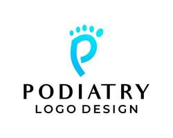 lettre p monogramme symbole podologie logo conception. vecteur