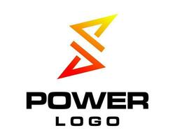 lettre p monogramme électrique Puissance éclairage boulon logo conception. vecteur
