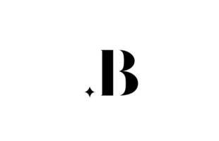 logo de lettre de l'alphabet b noir et blanc pour les entreprises avec étoile. lettrage créatif pour entreprise. icône de conception de marque d'identité d'entreprise vecteur