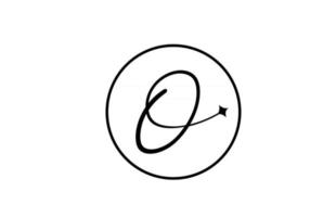 o logo de lettre de l'alphabet pour les entreprises avec étoile et cercle. lettrage simple et élégant pour l'entreprise. conception d'icône de marque d'identité d'entreprise en blanc et noir vecteur