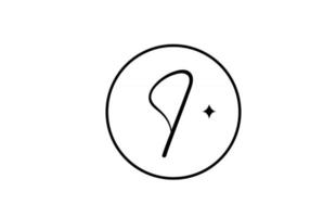 i logo de lettre de l'alphabet pour les entreprises avec étoile et cercle. lettrage simple et élégant pour l'entreprise. conception d'icône de marque d'identité d'entreprise en blanc et noir vecteur