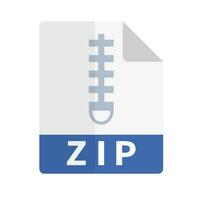 plat conception Zip *: français fichier icône. vecteur. vecteur
