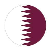 rond Qatar drapeau icône. vecteur. vecteur