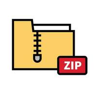 Zip *: français dossier icône. archiver dossier. vecteur. vecteur