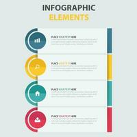 infographie moderne avec quatre couleurs vecteur