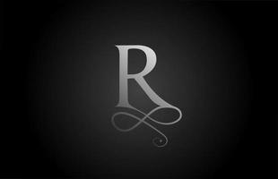 r noir et blanc élégant monogramme ornement lettre alphabet icône du logo pour le luxe. conception de bradage d'entreprise et d'entreprise pour les produits d'entreprise vecteur