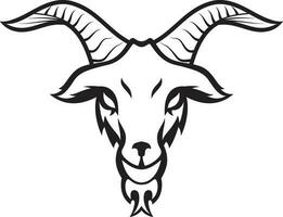 chèvre tête icône noir et blanc agrafe art illustration , logo modèle ,vecteur image vecteur