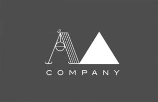 géométrique a aa gris blanc alphabet lettre icône du logo pour l'entreprise. conception de combinaison de styles différents pour les entreprises et les entreprises vecteur