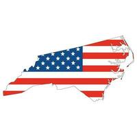 Nord Caroline avec Etats-Unis drapeau. Etats-Unis carte vecteur
