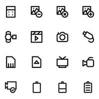 ensemble de multimédia dispositifs ligne Icônes vecteur
