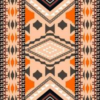 conception traditionnelle de motif ethnique géométrique pour le fond, le tapis, le papier peint, les vêtements, l'emballage, le batik, le tissu, le sarong, le style de broderie d'illustration vectorielle. vecteur