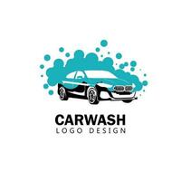 Lave-Auto logo isolé sur blanc Contexte. vecteur emblème pour voiture nettoyage prestations de service.