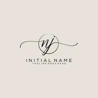 initiale New Jersey féminin logo collections modèle. écriture logo de initiale signature, mariage, mode, bijoux, boutique, floral et botanique avec Créatif modèle pour tout entreprise ou entreprise. vecteur