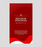 Indonésie indépendance journée plat illustration récit vecteur