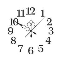 arabe noir chiffres pour une mur l'horloge avec flèches sur une blanc Contexte isolé. l'horloge visage modèle avec temps escalader. vecteur. vecteur