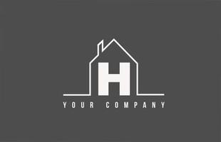 h alphabet lettre icône logo d'une maison. conception de maison immobilière pour l'identité d'entreprise et d'entreprise avec ligne vecteur