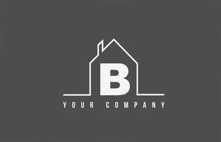 b alphabet lettre icône logo d'une maison. conception de maison immobilière pour l'identité d'entreprise et d'entreprise avec ligne vecteur
