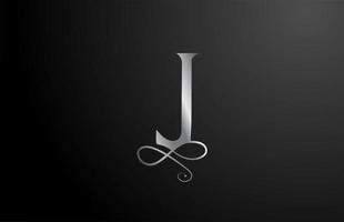 gris j élégant monogramme alphabet lettre icône logo design. Brading d'entreprise vintage pour les produits de luxe et l'entreprise vecteur