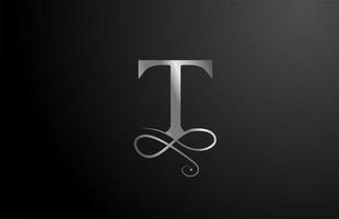 gris t élégant monogramme alphabet lettre icône logo création. Brading d'entreprise vintage pour les produits de luxe et l'entreprise vecteur