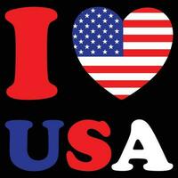 je l'amour Etats-Unis américain drapeau cœur coloré vecteur