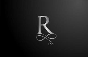 gris r élégant monogramme alphabet lettre icône logo création. Brading d'entreprise vintage pour les produits de luxe et l'entreprise vecteur