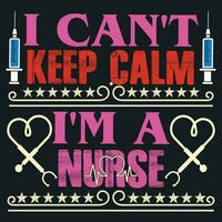 je ne peut pas garder calme je suis une infirmière vecteur