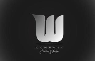 w icône du logo lettre alphabet dégradé blanc avec fond noir. conception créative pour les entreprises et les entreprises vecteur